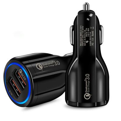 China 3.1A Dual Usb Qualcomm Phone Charger 2 Usb Car Charger 3.0 High Speed ​​Portable Fast Left Car Charger Dual Usb for sale