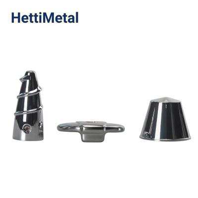 China HETTIMETAL Personal Care Aluminum and Zinc Die Casting Design and Machining with Cr Plating for Travel Razor Cosmetic Parts for sale