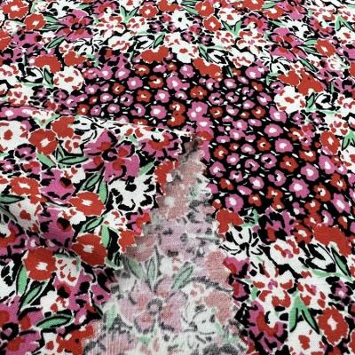 China Small Customized Breathable Simple Lightweight Woven Breathable Flower Printed 100% Rayon Satin Fabric for sale