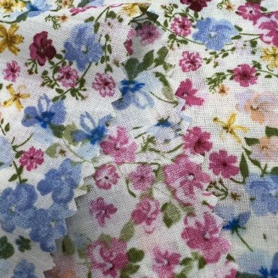 China Customs Services Breathable Woven Flower Printed Breathable 100% Cotton Voile Fabric For Sleepwear for sale