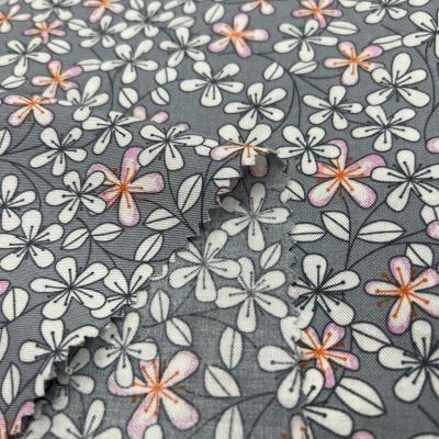 China Breathable OEM Factories super soft cotton rayon CR twill woven flower printed satin fabric for homewear for sale