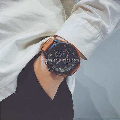 China Non-specific large dial men's hot china leather wholesale watch watch watch for sale