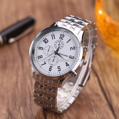 China Non-specific silver stainless steel watch factory quartz watch for sale