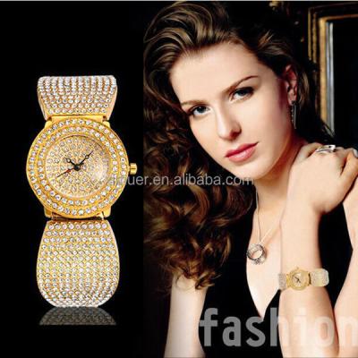 China Non-specific hot sale women gold rhinestone watch fashion watch for sale