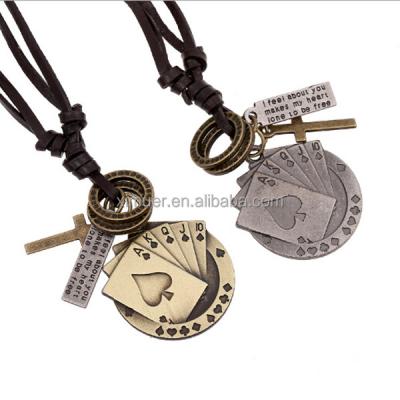 China Wholesale Fashion Jewelry 2015 Mens Necklace Fashion Leather Jewelry for sale