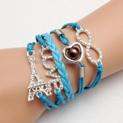 China Bracelet for girls 2014 most popular braided charm bracelet for girls for sale