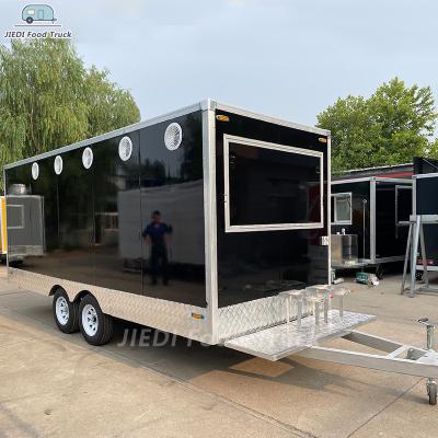 China Chinese High Quality Square Food Trailer JIEDI Lovely Square Food Trailer For USA Style With Many Kitchen Interior Equipment for sale