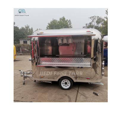 China Popular Cost Effective Vegetable Processing Plant Food Trailer Air Stream Popcorn Food Cart Eu Air Stream Food Trailer for sale