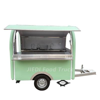 China Vegetable processing factory JIEDI standard configuration round food trailer camper cafe food truck for sale