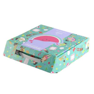 China Recyclable Clothing Packaging Box Fancy Design Corrugated Manufacturing Shoe Box With Handle for sale