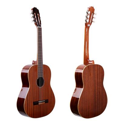 China Wholesale Sapele 4/4 Nylon 39inch String Solid Top Concert Full Size Classical Guitar for sale