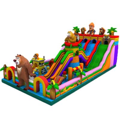 China Outdoor Amusement City Slide Trampoline Theme Equipment Amusement Park Party Rental Company Anmu Inflatable Playground For Sale for sale