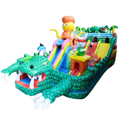 China Party Rental Business Customized Size And Color Kids Jumping Fun City Giant Dinosaur Themed Inflatable Playground For Sale for sale