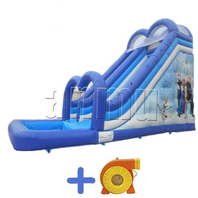 China Heavy Duty Commercial PVC Inflatable Slides Cartoon Theme Inflatable Frozen PVC Slide With Combo Pool for sale