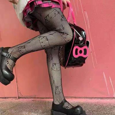 China Hot Sale Girls Cartoon Net Stockings Bar Red Women Breathable Charm Net Stockings for sale