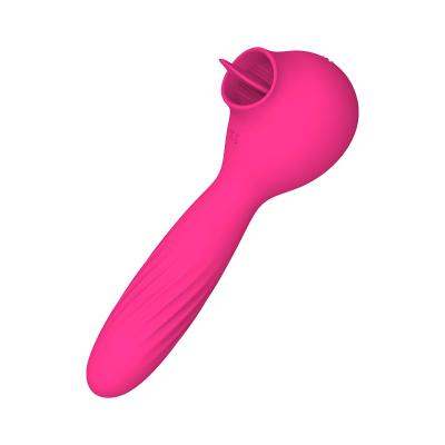 China Harmless Tongue Licking Vibrator Heating Massage Stick Rechargeable Silicone 10 Frequency Female Masturbation Stick for sale