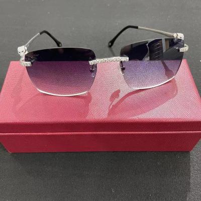 China Moissanite Glass Leg Sunglasses Fashion Style Unisex Nylon Dish VVS Moissanite Diamond Decoration Multi Colors High Quality Fast Ship for sale