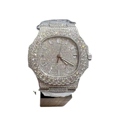 China Luxury Automatic Date 2022 Hip Hop Iced Out Fashion Vvs Moissanite Luxury High Quality Diamond For Men for sale