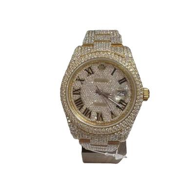 China Automatic Hot Sale Fashion Gold Date Bling Diamond Watch Men Mechanical Watch Luxury Wrist Watch For Men for sale