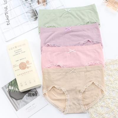 China Dropshipping Breathable Japanese Underwear Young Girls Mid-waist Seamless Briefs Lace Up Comfortable Panties for sale