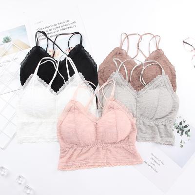 China Breathable Women Sports Bra Wire Free One Piece Bra Women Push Up Sports Bra for sale