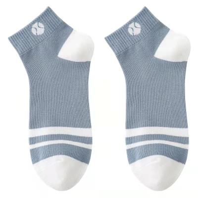 China Antibacterial men's socks summer sports thin socks spring and autumn blue cotton socks sweat absorption and odor proof men's medium tube for sale