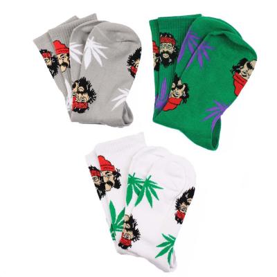 China Minori Wholesale Maple Leaf Socks Cheech&chong QUICK DRY portrait bangs large Skateboard Mat Hip Hop Socks for sale