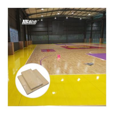 China Factory Supply Flooring 95 Plank Top Birch Indoor Sports Flooring Gloss Varnish Anti-Slip Wood Sport Flooring for sale