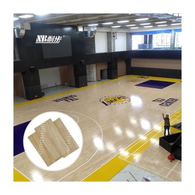 China T&G Basketball Court Top Wood Connection Indoor Sports Court Floor Rubberwood Board UV Varnished Wood Flooring for sale