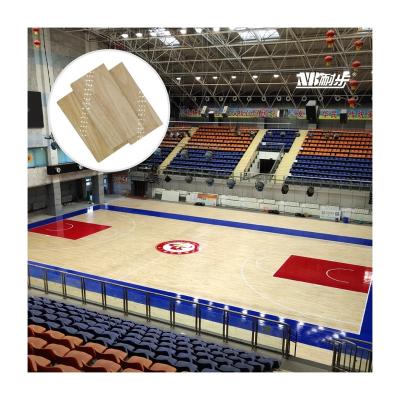 China Rubberwood 95 Gloss Varnish Basketball Court Top Flooring Plank Anti-Slip Wooden Sports Flooring Indoor Sports Court Flooring for sale