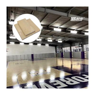 China UV Varnished Rubberwood Board Volleyball Court Top Flooring Indoor Sports Flooring Sports Lay Wood Flooring for sale