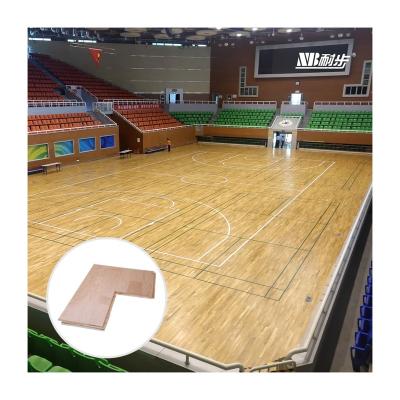 China Sports Court Flooring 3-Layers Indoor Sports Flooring Maple FIBA ​​Indoor Sports Laminate Wooden Temporary Anti-Slip Flooring for sale