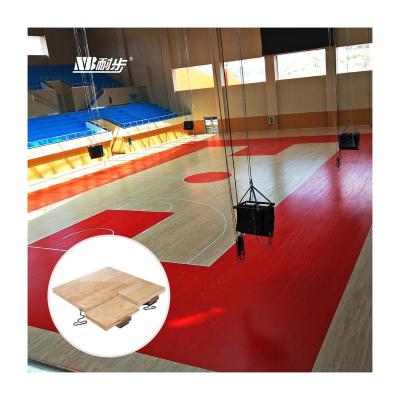 China Indoor Portable Sports Court Flooring Larch FIBA ​​Ping Pong Sports Solid Wood Sport LVL Flooring Maple Flooring for sale