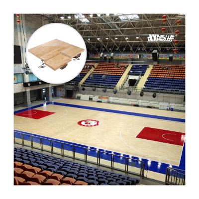 China Indoor Portable Wooden Sports Court Flooring FIBA ​​Flooring 95 Lacquer Varnish Maple Flooring Basketball Court Flooring for sale