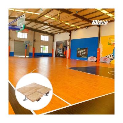 China Portable Indoor Sports Court Flooring 95 FIBA ​​Futsal Flooring Gloss Lacquered Sports Flooring Maple Wood Flooring for sale