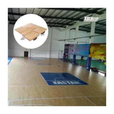 China Modular Portable Indoor Sports Court Floor Sports Ping Pong Sports Floor FIBA ​​Birch Solid Wood Flooring for sale