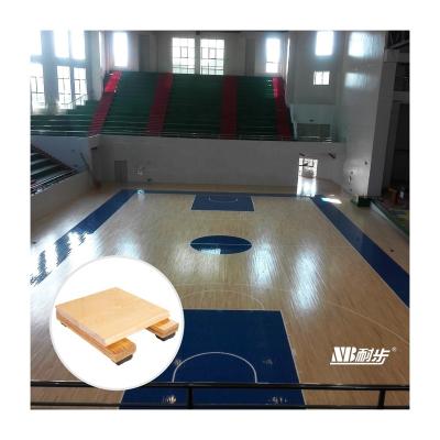 China Indoor Sports Court Flooring Factory Price Fixed Sports FIBA ​​95 Gloss Lacquered LVL Larch Maple Flooring Badminton Flooring for sale