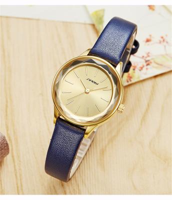 China SINOBI Water Resistant Watches Women Wrist S9763L Luxury Leather Wrist Band Gold Watch Christmas Gift For Mother for sale