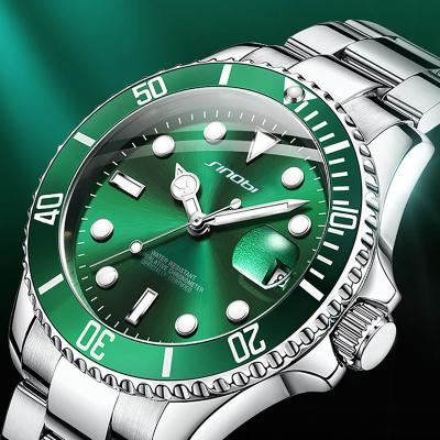 China Sinobi S9721G men's watch DIVOR stainless steel luxury sport strap Ghost waterproof green men's quartz watch water watches for sale