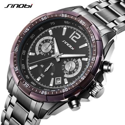 China SINOBI Stainless Steel Night Light Date Function Luxury Display Mens Watch S9696G Mens Watches Block Tangan Pria for sale