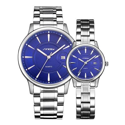 China SINOBI Day/Date Couples Watch For Band Calendar Date Lovers Anniversary Gift 316L Mild Steel Case And Quartz Wacth 1245G/L for sale