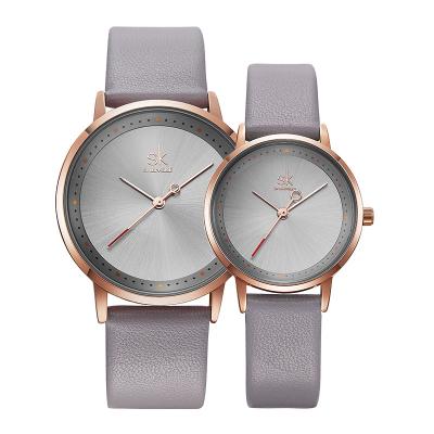 China SHENGKE Water Resistant Stylish Couples Watch On Hot Selling Anniversary Gift Leather Lovers Water Resistance Watch Band Watches K8045G/L for sale