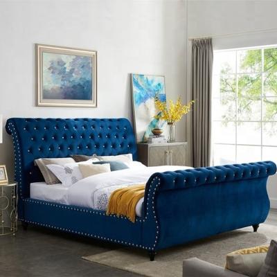 China (Others)Adjustable Chesterfield Girls Bed Bedroom Furniture Set Luxury King Size Classic Beds With Double Mattress Bed for sale