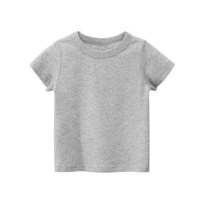 China Boys QUICK DRY Girls Clothing T-shirts Solid Tops Tees Tops Custom Logo Girls Short Sleeve T-shirts Clothes Kids Cotton Summer Cotton Summer for sale