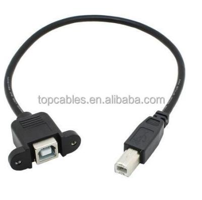 China COMPUTER USB B to Panel Mount B Male to Female Molded Type USB 2.0 Extension Cable for sale