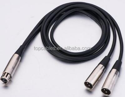 China Microphone 3 Pin XLR Female 2 To Male XLR Ports Microphone XLR Y Audio Cable for sale