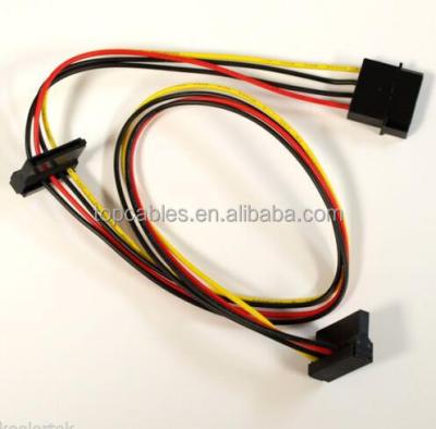 China SATA Hard Drive And SSD Drives 4 Pin IDE Molex To Dual SATA 15pin Female Power Cable for sale