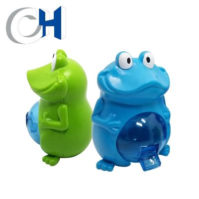 China Training Kids Action Capacity Blue Green Frog Candy Popular Special Transparent Plastic Animal Toy for sale