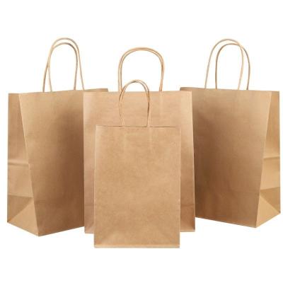 China Customized Recyclable Take Away Food Bag Fashion Shopping Bag Brown Kraft Paper Bags With Your Own Logo Kraft Paper for sale