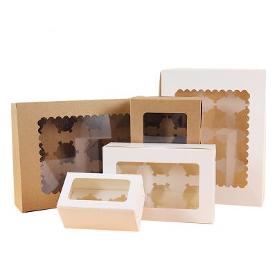 China Recyclable Size Open Window Eco Friendly Custom Donuts Boxes Cupcakes Packaging Boxes for sale